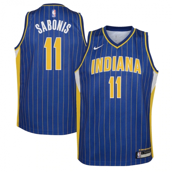 Youth Indiana Pacers 11 Domantas Sabonis Nike Royal 2020-21 Swingman Jersey