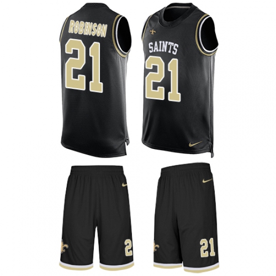 Men's Nike New Orleans Saints 21 Patrick Robinson Limited Black Tank Top Suit NFL Jersey