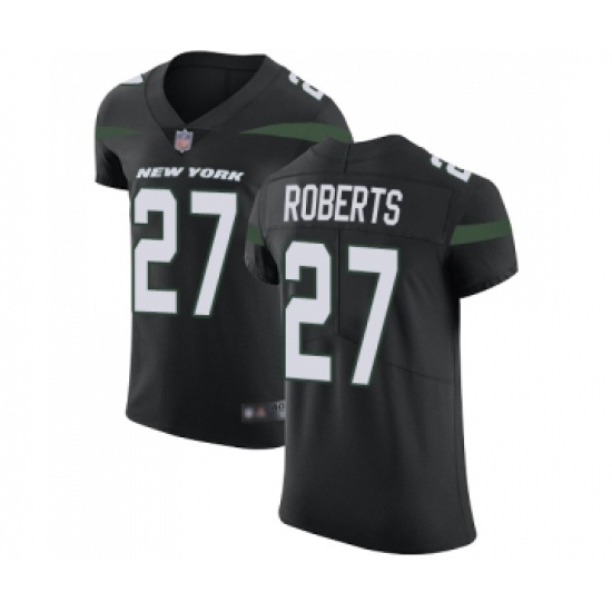 Men's New York Jets 27 Darryl Roberts Black Alternate Vapor Untouchable Elite Player Football Jersey