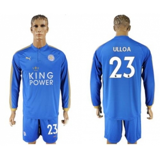 Leicester City 23 Ulloa Home Long Sleeves Soccer Club Jersey
