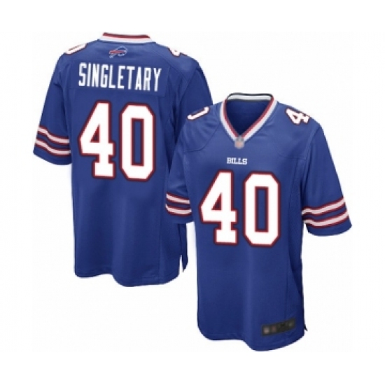 Men's Buffalo Bills 40 Devin Singletary Game Royal Blue Team Color Football Jersey