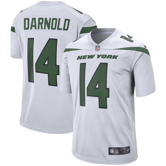 Men's New York Jets 14 Sam Darnold Nike White Player Game Jersey