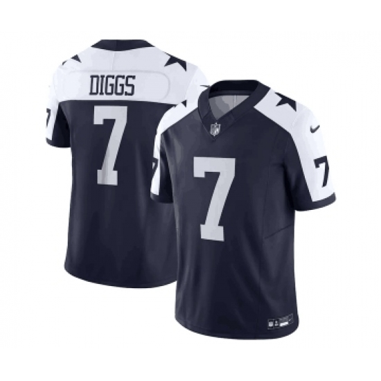 Men's Nike Dallas Cowboys 7 Trevon Diggs Navy Thanksgiving 2023 F.U.S.E. Limited Stitched Football Jersey