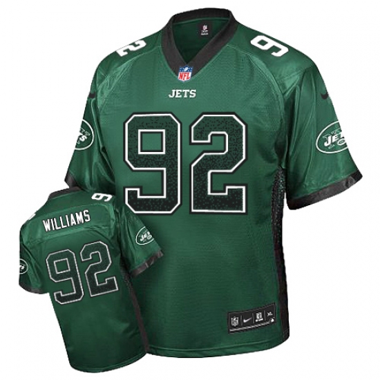 Men's Nike New York Jets 92 Leonard Williams Elite Green Drift Fashion NFL Jersey