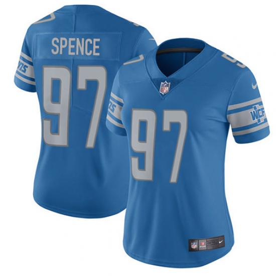 Women's Nike Detroit Lions 97 Akeem Spence Limited Light Blue Team Color Vapor Untouchable NFL Jersey