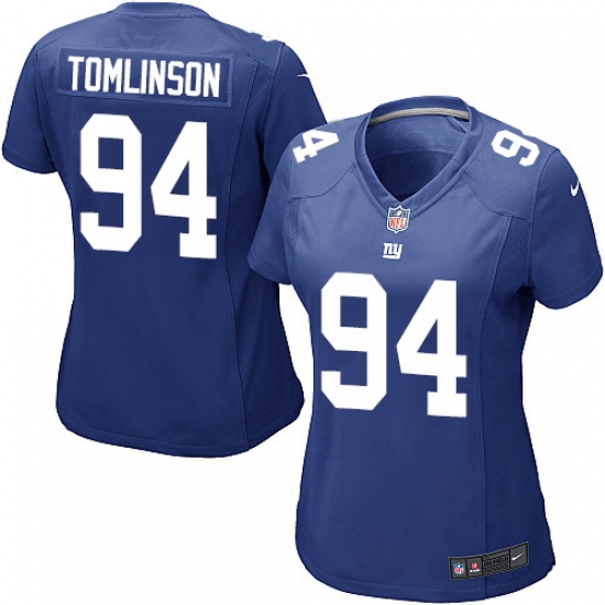 Women's Nike New York Giants 94 Dalvin Tomlinson Game Royal Blue Team Color NFL Jersey