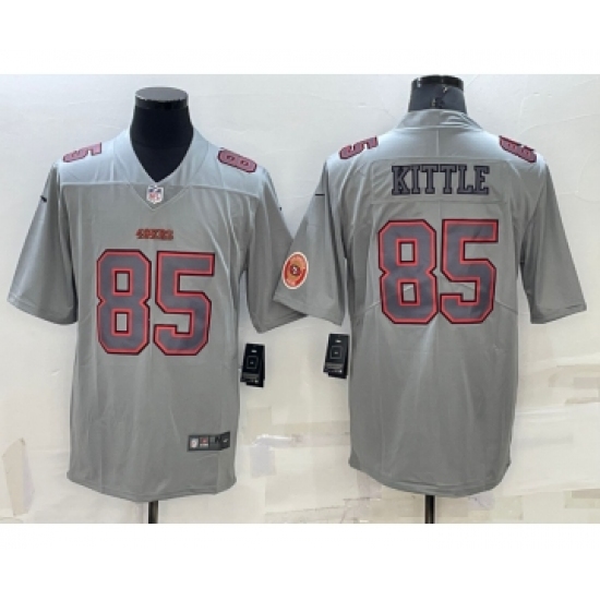 Men's San Francisco 49ers 85 George Kittle LOGO Grey Atmosphere Fashion 2022 Vapor Untouchable Stitched Limited Jersey