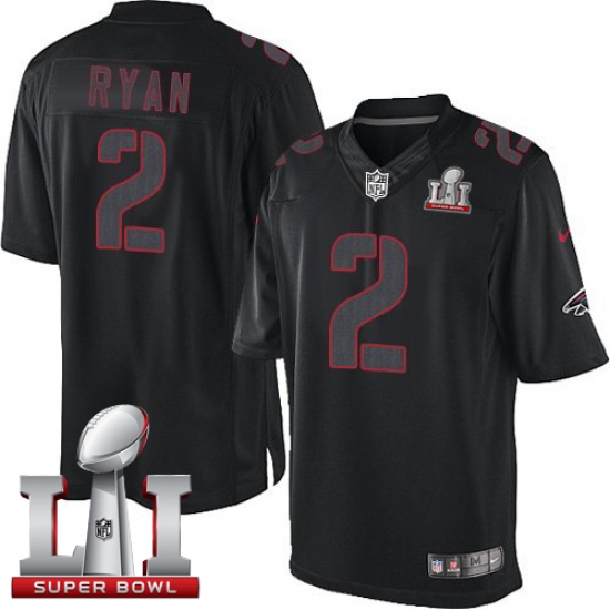 Men's Nike Atlanta Falcons 2 Matt Ryan Limited Black Impact Super Bowl LI 51 NFL Jersey