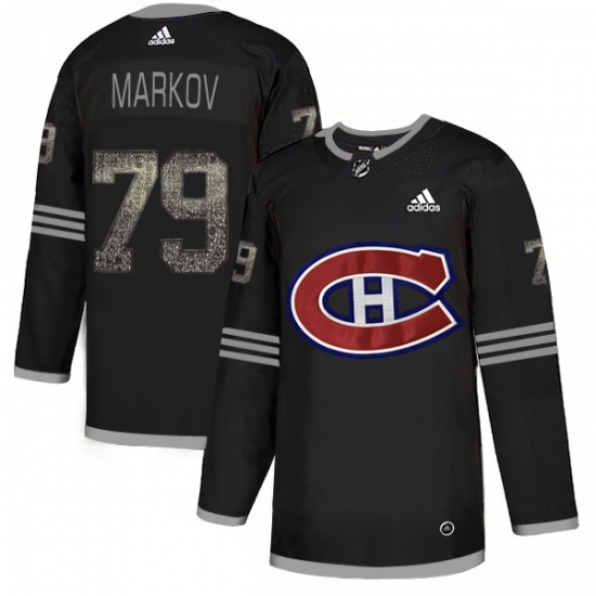 Men's Adidas Montreal Canadiens 79 Andrei Markov Black Authentic Classic Stitched NHL Jersey