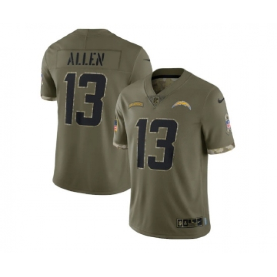 Men's Los Angeles Chargers 13 Keenan Allen 2022 Olive Salute To Service Limited Stitched Jersey