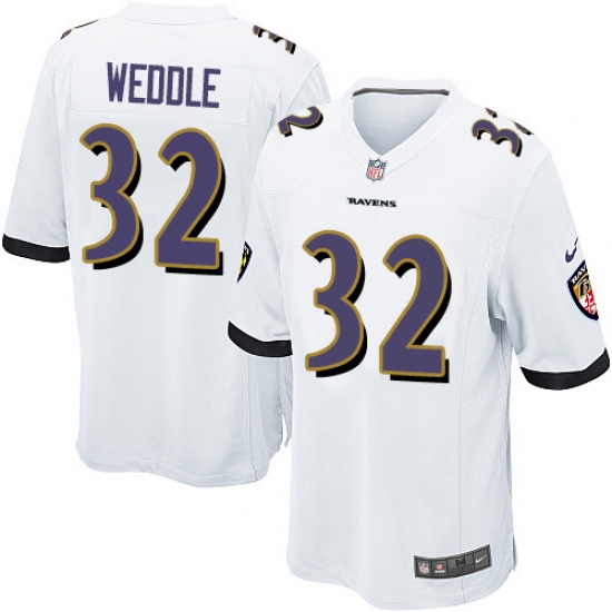 Men's Nike Baltimore Ravens 32 Eric Weddle Game White NFL Jersey