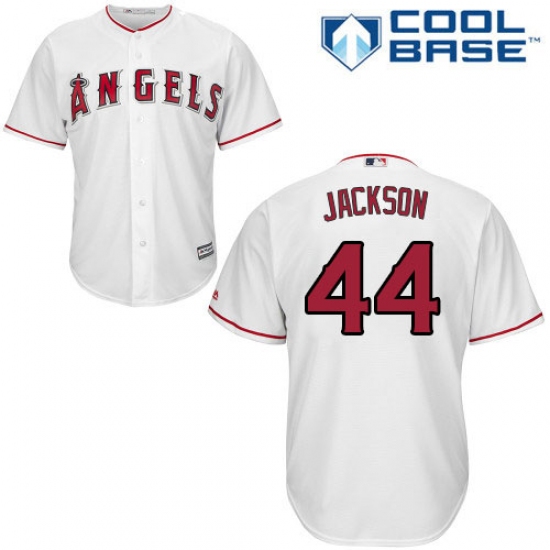 Youth Majestic Los Angeles Angels of Anaheim 44 Reggie Jackson Authentic White Home Cool Base MLB Jersey
