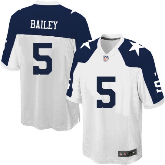 Men's Nike Dallas Cowboys 5 Dan Bailey Game White Throwback Alternate NFL Jersey