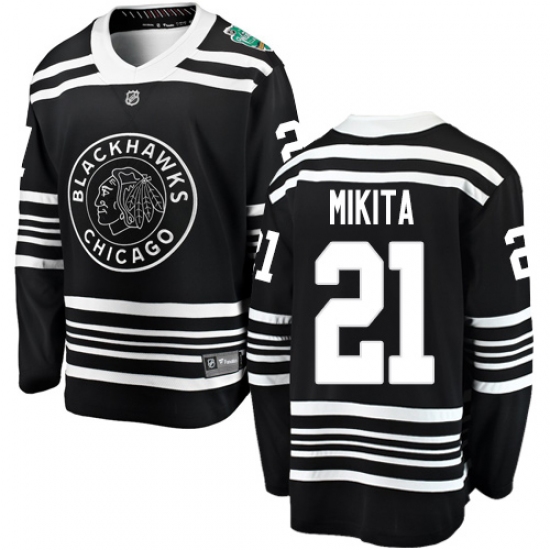 Men's Chicago Blackhawks 21 Stan Mikita Black 2019 Winter Classic Fanatics Branded Breakaway NHL Jersey