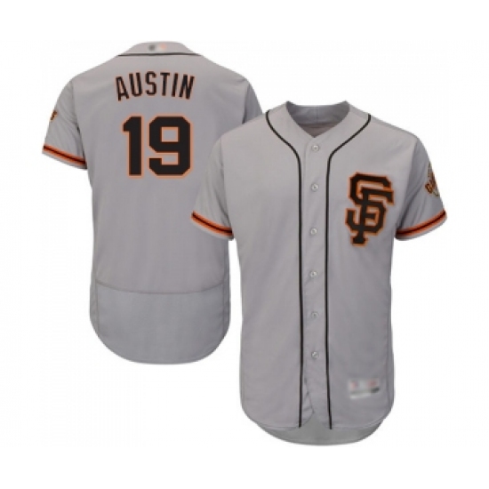 Men's San Francisco Giants 19 Tyler Austin Grey Alternate Flex Base Authentic Collection Baseball Jersey