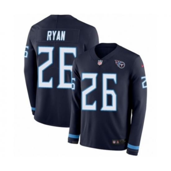 Youth Nike Tennessee Titans 26 Logan Ryan Limited Navy Blue Therma Long Sleeve NFL Jersey