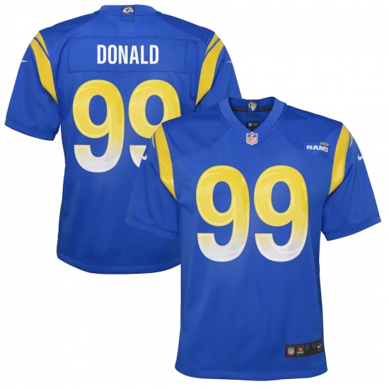 Youth Los Angeles Rams 99 Aaron Donald Blue Nike Royal Game Jersey.webp