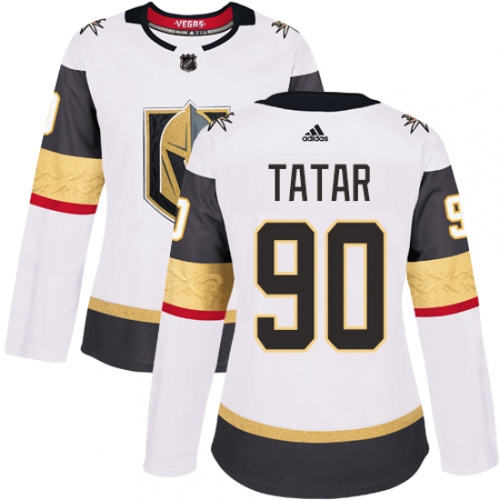Women's Adidas Vegas Golden Knights 90 Tomas Tatar Authentic White Away NHL Jersey