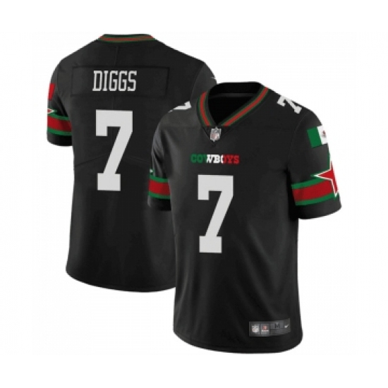 Men's Nike Dallas Cowboys 7 Trevon Diggs Black Mexico Vapor Limited Stitched Football Jersey