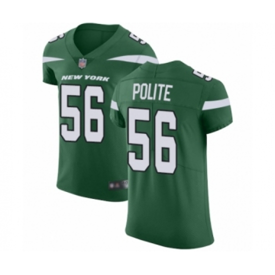 Men's New York Jets 56 Jachai Polite Green Team Color Vapor Untouchable Elite Player Football Jersey