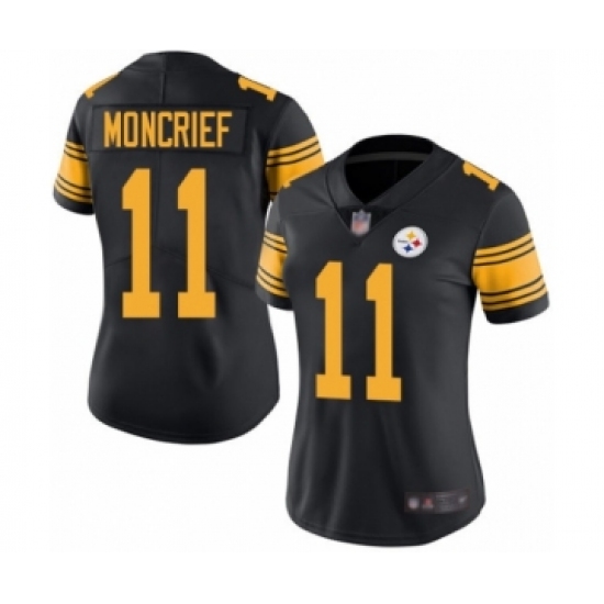 Women's Pittsburgh Steelers 11 Donte Moncrief Limited Black Rush Vapor Untouchable Football Jersey