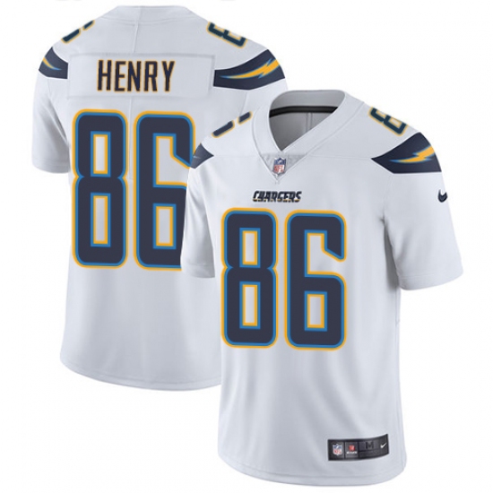 Men's Nike Los Angeles Chargers 86 Hunter Henry White Vapor Untouchable Limited Player NFL Jersey