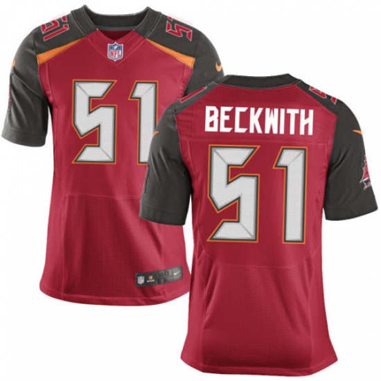 Men's Nike Tampa Bay Buccaneers 51 Kendell Beckwith Elite Red Team Color NFL Jersey