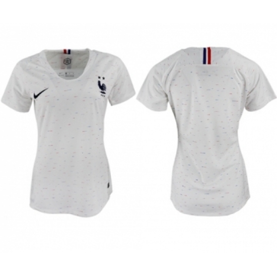 Women's France Blank Away Soccer Country Jersey