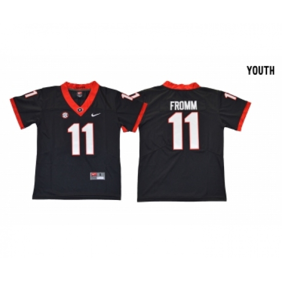 Georgia Bulldogs 11 Jake Fromm Black Youth College Football Jersey