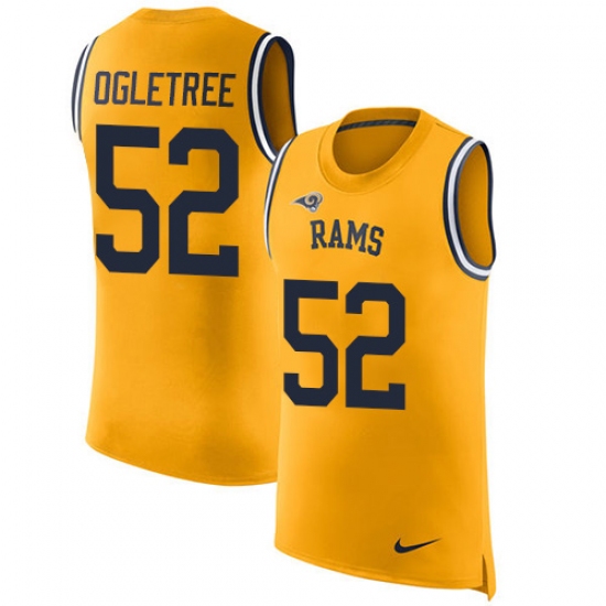 Men's Nike Los Angeles Rams 52 Alec Ogletree Limited Gold Rush Player Name & Number Tank Top NFL Jersey