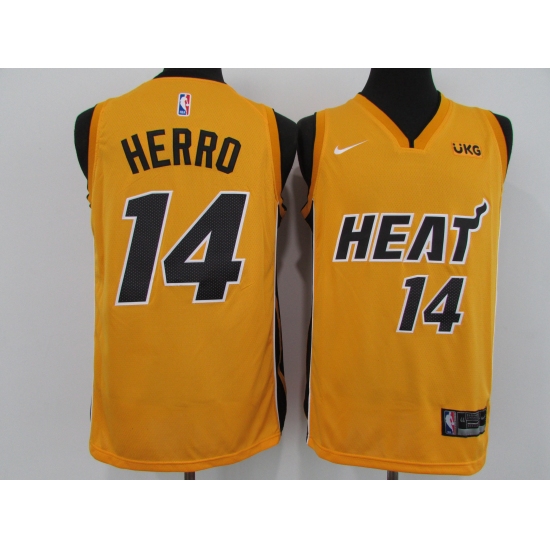 Men's Nike Miami Heat 14 Tyler Herro Yellow Swingman Basketball Jersey