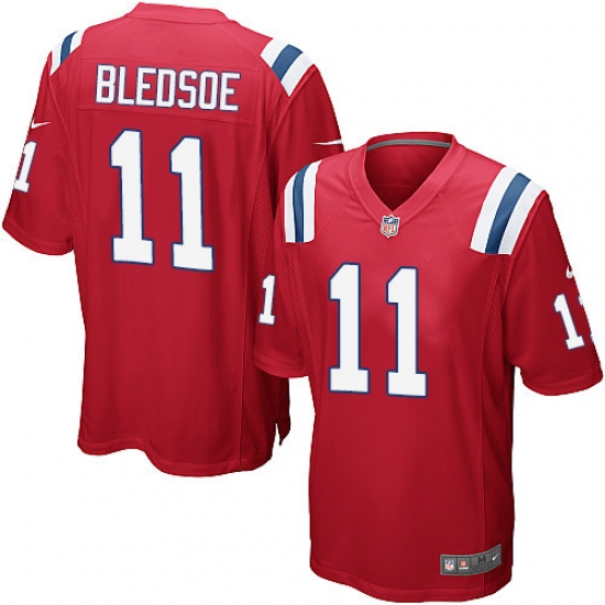 Men's Nike New England Patriots 11 Drew Bledsoe Game Red Alternate NFL Jersey