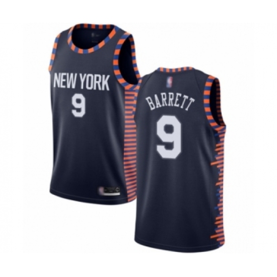Women's New York Knicks 9 RJ Barrett Swingman Navy Blue Basketball Jersey - 2018-19 City Edition