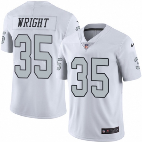 Youth Nike Oakland Raiders 35 Shareece Wright Limited White Rush Vapor Untouchable NFL Jersey