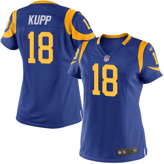Women's Nike Los Angeles Rams 18 Cooper Kupp Game Royal Blue Alternate NFL Jersey