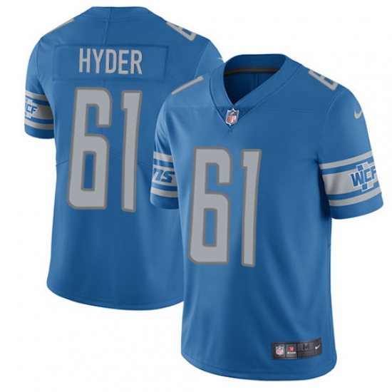 Men's Nike Detroit Lions 61 Kerry Hyder Limited Light Blue Team Color Vapor Untouchable NFL Jersey