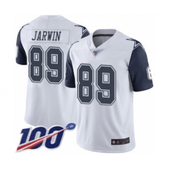 Men's Dallas Cowboys 89 Blake Jarwin Limited White Rush Vapor Untouchable 100th Season Football Jersey