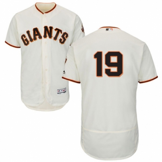 Men's Majestic San Francisco Giants 19 Alen Hanson Cream Home Flex Base Authentic Collection MLB Jersey