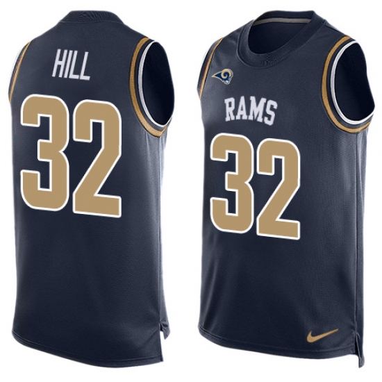 Men's Nike Los Angeles Rams 32 Troy Hill Limited Navy Blue Player Name & Number Tank Top NFL Jersey