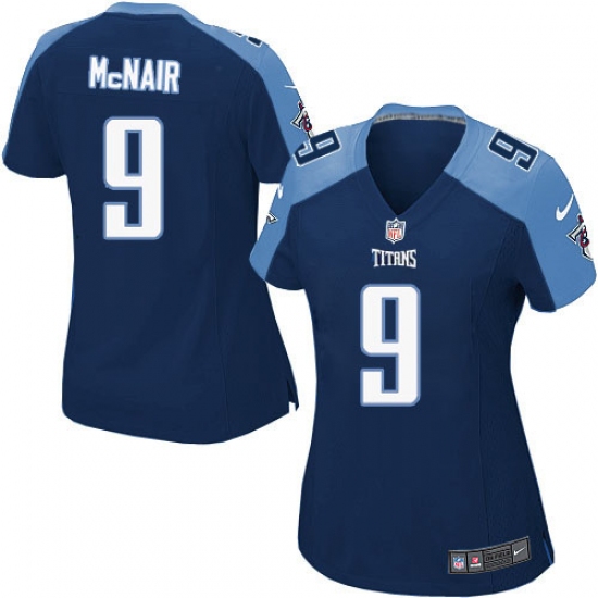 Women's Nike Tennessee Titans 9 Steve McNair Game Navy Blue Alternate NFL Jersey