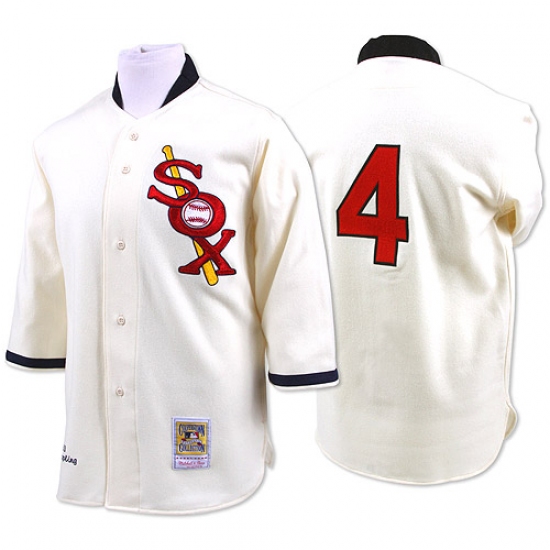 Men's Mitchell and Ness Chicago White Sox 4 Luke Appling Authentic Cream Throwback MLB Jersey