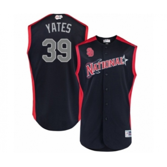 Youth San Diego Padres 39 Kirby Yates Authentic Navy Blue National League 2019 Baseball All-Star Jersey