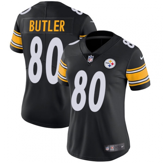 Women's Nike Pittsburgh Steelers 80 Jack Butler Black Team Color Vapor Untouchable Limited Player NFL Jersey
