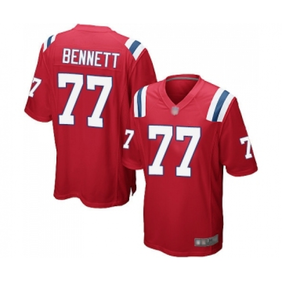 Men's New England Patriots 77 Michael Bennett Game Red Alternate Football Jersey