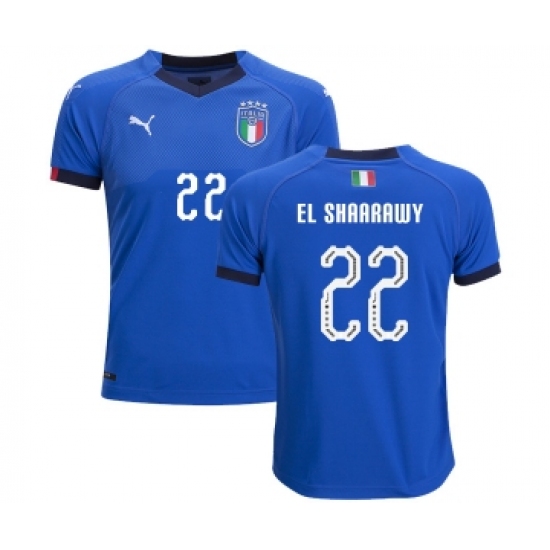 Italy 22 El Shaarawy Home Kid Soccer Country Jersey