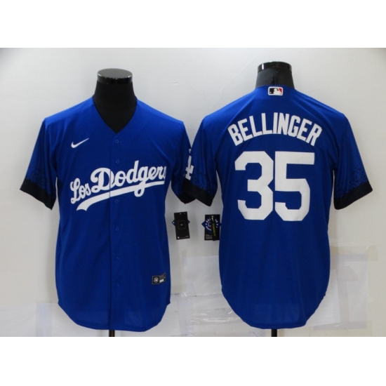 Men's Nike Los Angeles Dodgers 35 Cody Bellinger Blue Game City Player Jersey