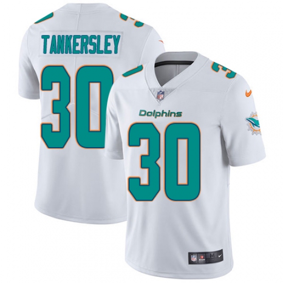 Men's Nike Miami Dolphins 30 Cordrea Tankersley White Vapor Untouchable Limited Player NFL Jersey