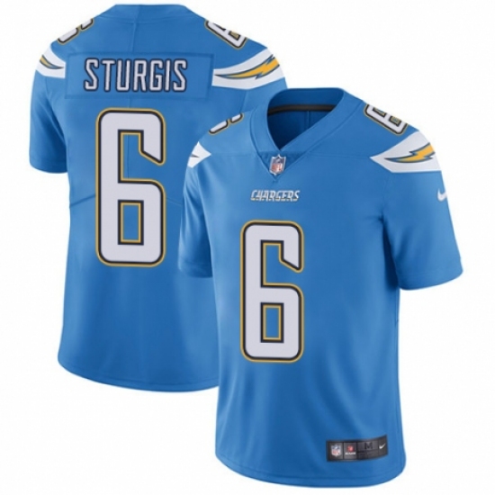 Men's Nike Los Angeles Chargers 6 Caleb Sturgis Electric Blue Alternate Vapor Untouchable Limited Player NFL Jersey