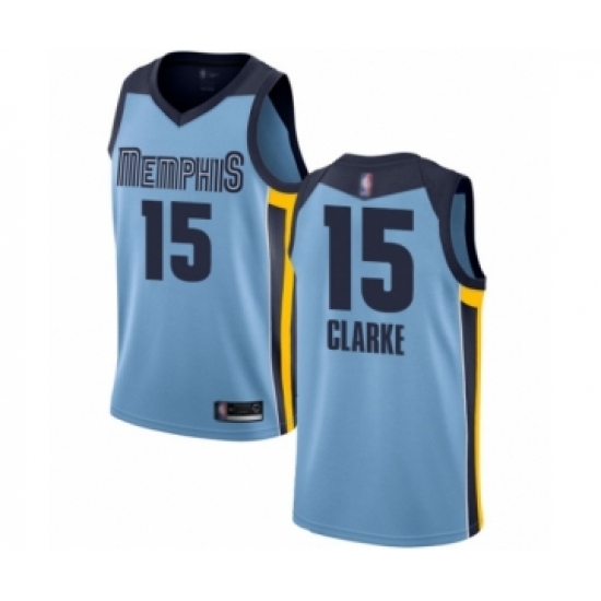 Men's Memphis Grizzlies 15 Brandon Clarke Authentic Light Blue Basketball Jersey Statement Edition