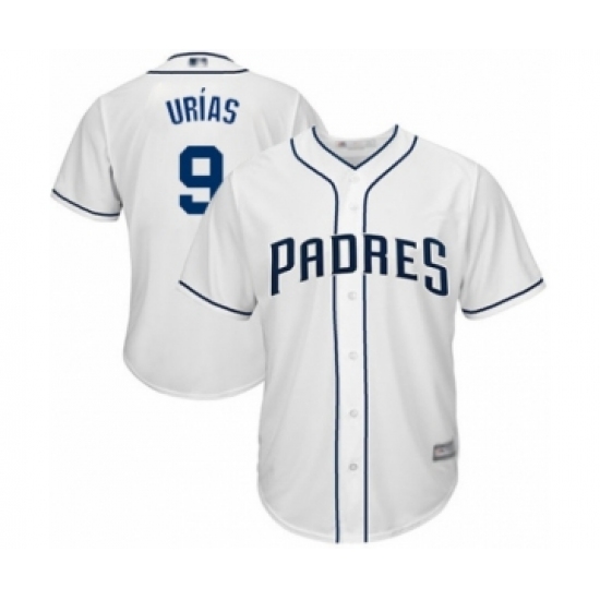 Youth San Diego Padres 9 Luis Urias Authentic White Home Cool Base Baseball Player Jersey